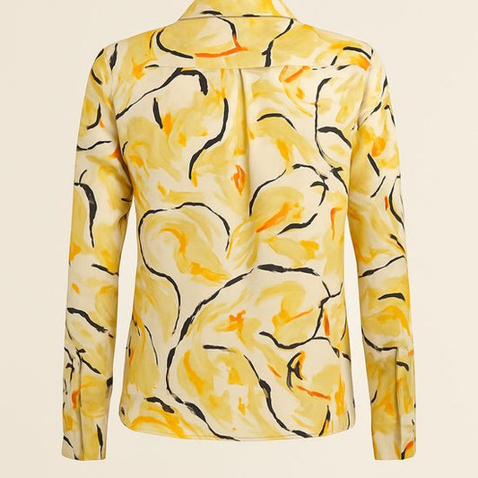 Geel-Oranje Blouse met Print