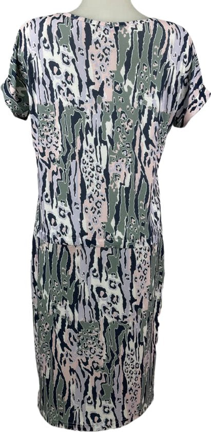 Angelle Milan – Damen-Reisestoffkleid – Flieder/Rosa-Graues Schleifenkleid – Atmungsaktiv – Knitterfrei – Nachhaltiges Kleid
