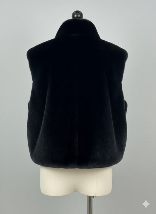 Premium Faux Fur Bodywarmer Zwart