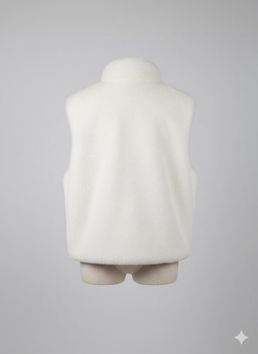 Premium Faux Fur Bodywarmer Wit