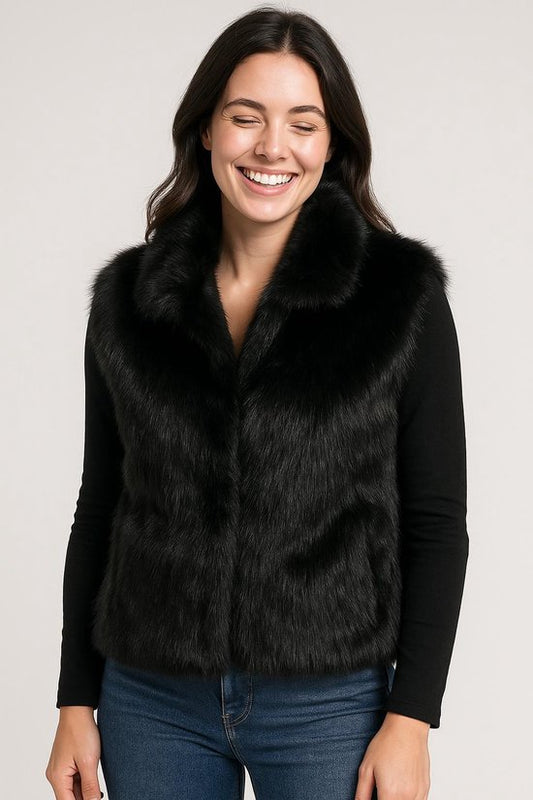 Faux Fur Mouwloze Jas