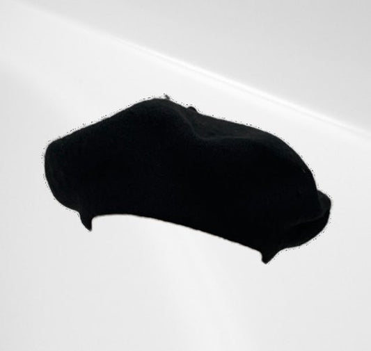 Baret Zwart Wol