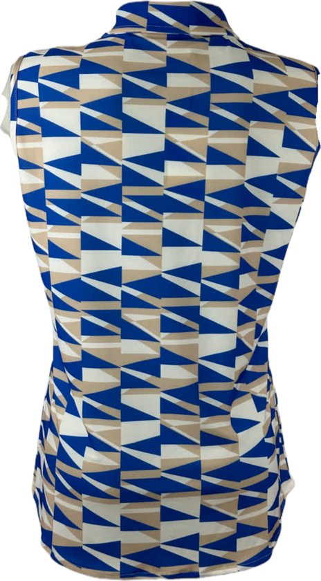 Blauwe Mouwloze Blouse