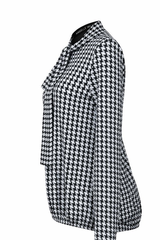 Zwart-Witte Koord Blouse
