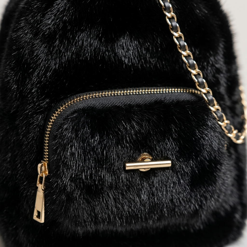 Mini Faux Fur Rugzak - ca. 22 cm