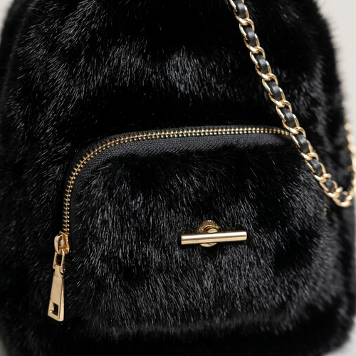 Mini Faux Fur Rugzak - ca. 22 cm