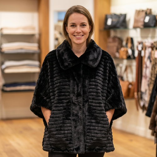 Faux Fur Poncho – Model 41091
