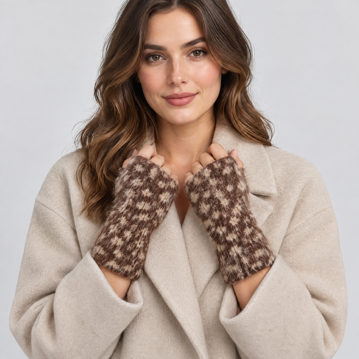 Vingerloze Faux Fur Handschoenen - Hertenprint