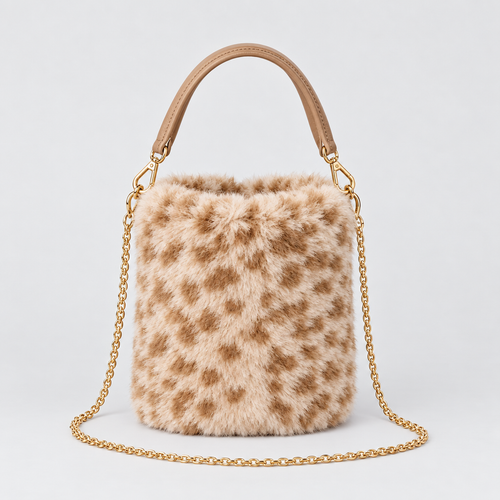 Faux Fur Spotted Crossbody Tas