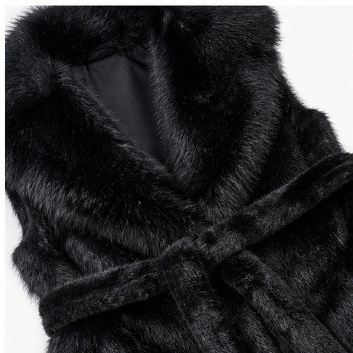 Faux Fur Gilet met Ceintuur - One Size
