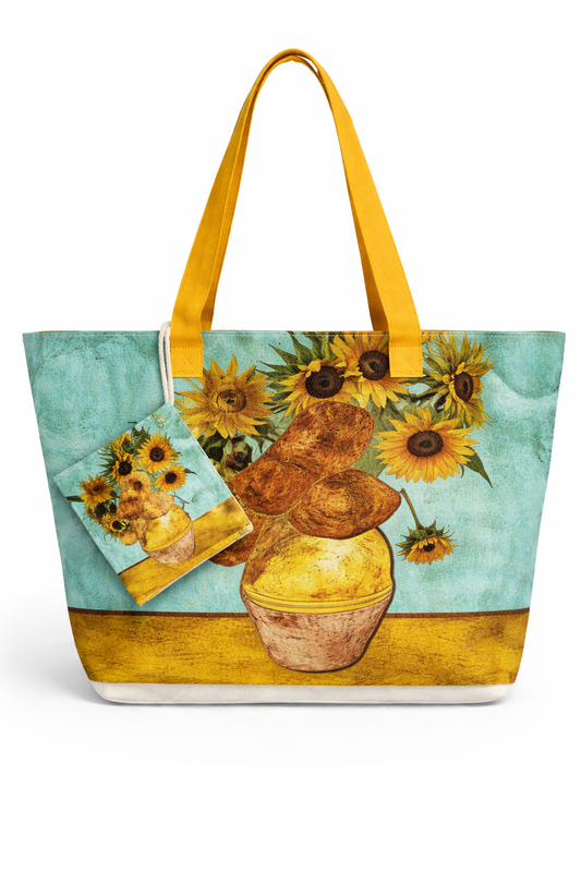 Shopper met Schilderijprint en Mini-tasje