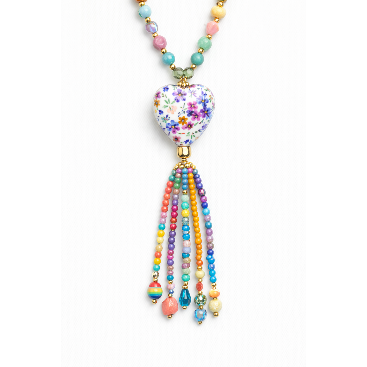 HS Lange Ketting - In 5+ Kleuren - Hartje - Rainbow