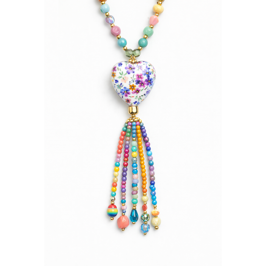 HS Lange Ketting - In 5+ Kleuren - Hartje - Rainbow