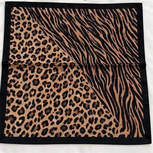 Satijnen Sjaal 70x70 - Luipaard/Zebra