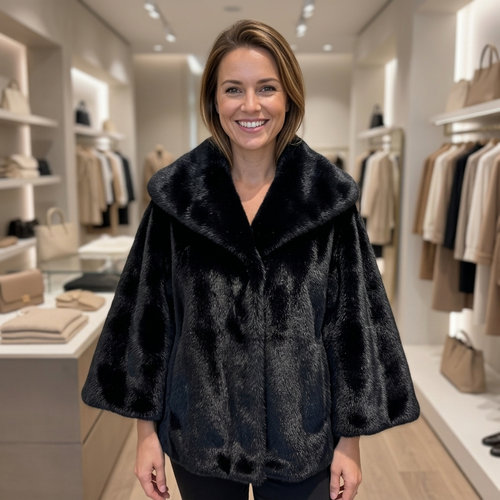 Faux Fur Poncho – Model 41090