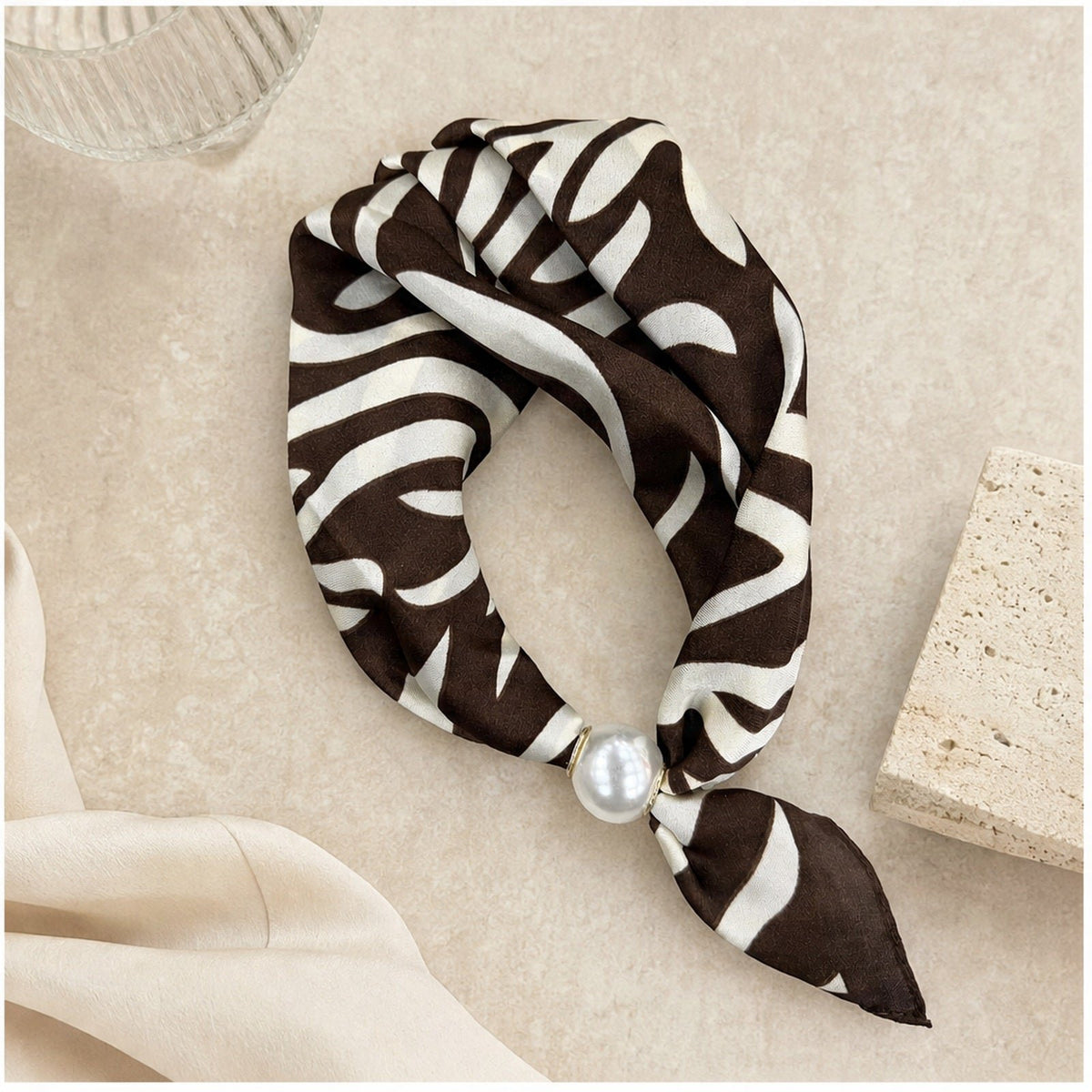 Parelsjaal met Zebraprint
