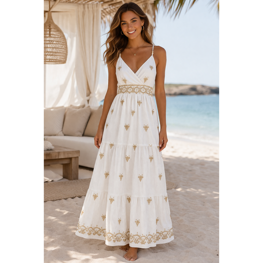 HS Lange Jurk - Zomerjurk - Free Size - comfortabele pasvorm - L/XL