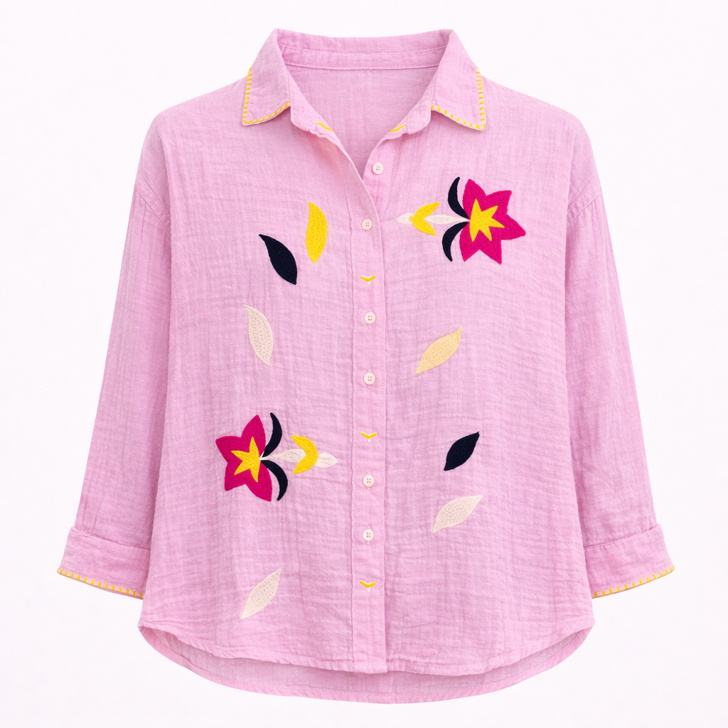 HS Blouse - In 3 Kleuren - Handmade Star - Roze