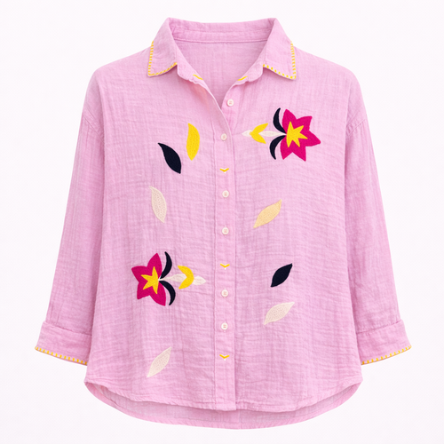 HS Blouse - In 3 Kleuren - Handmade Star - Roze