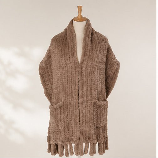 Faux Fur Poncho Sjaal