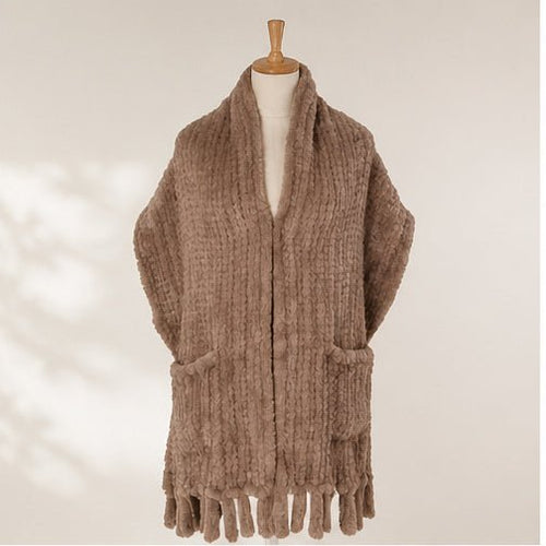 Faux Fur Poncho Sjaal