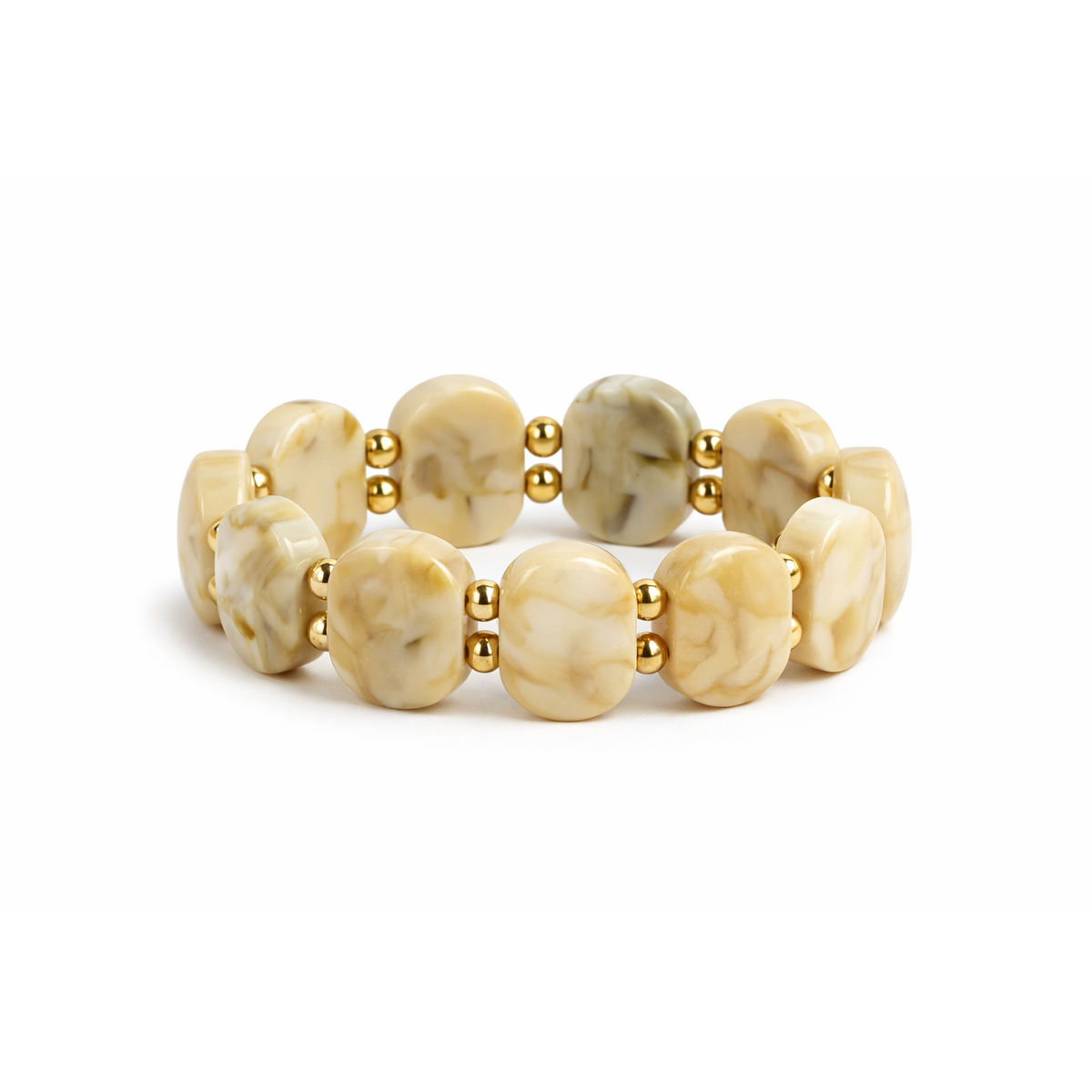 HS Armband - In 5 kleuren - Steentjes - Beige