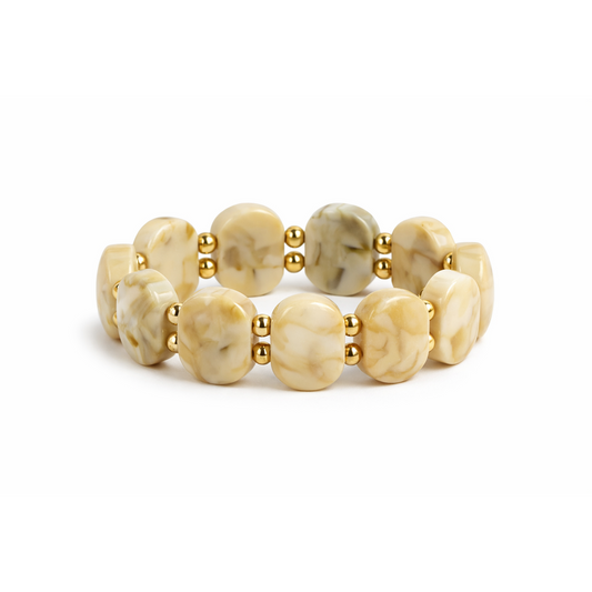 HS Armband - In 5 kleuren - Steentjes - Beige