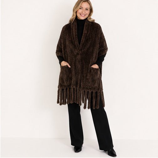 Faux Fur Poncho Sjaal