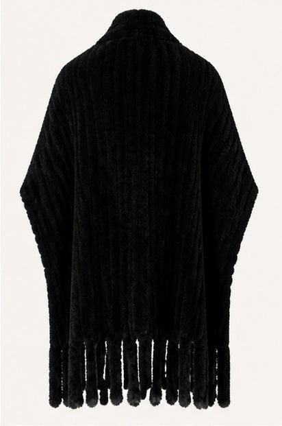 Faux Fur Poncho Sjaal