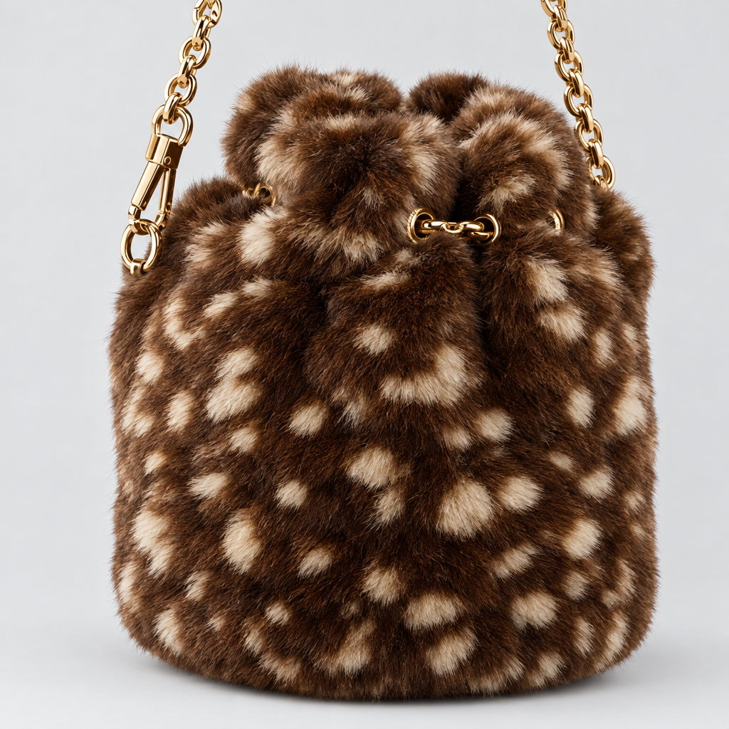 Faux Fur Spotted Crossbody Tas