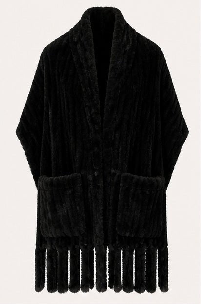 Faux Fur Poncho Sjaal