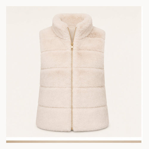 Faux Fur Bodywarmer met Hoge Kraag – One Size