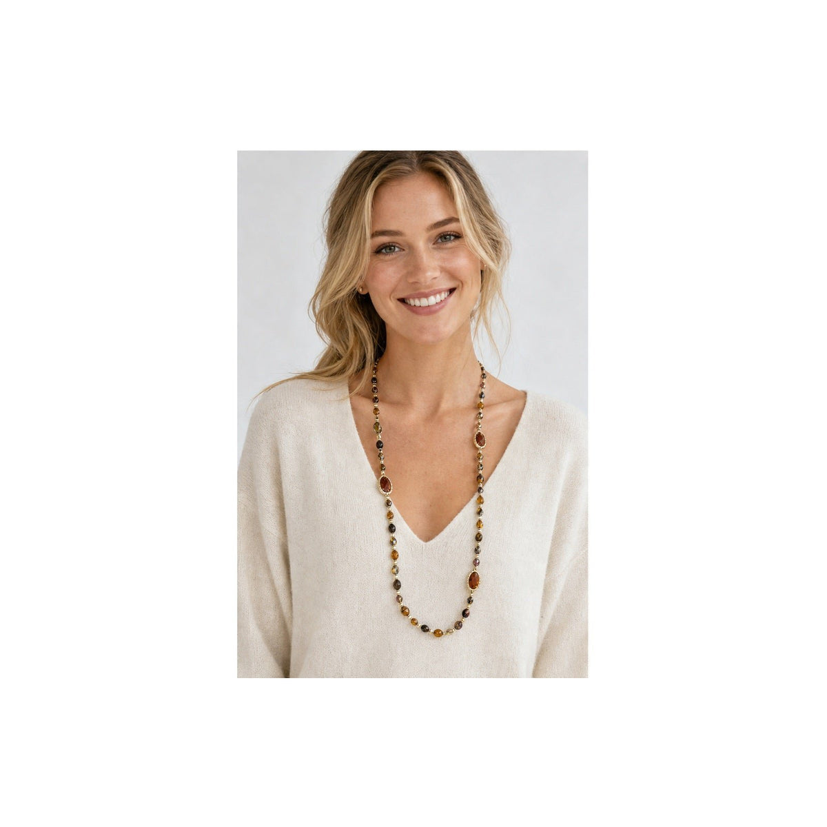 Lange Ketting met Stenen