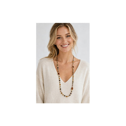 Lange Ketting met Stenen