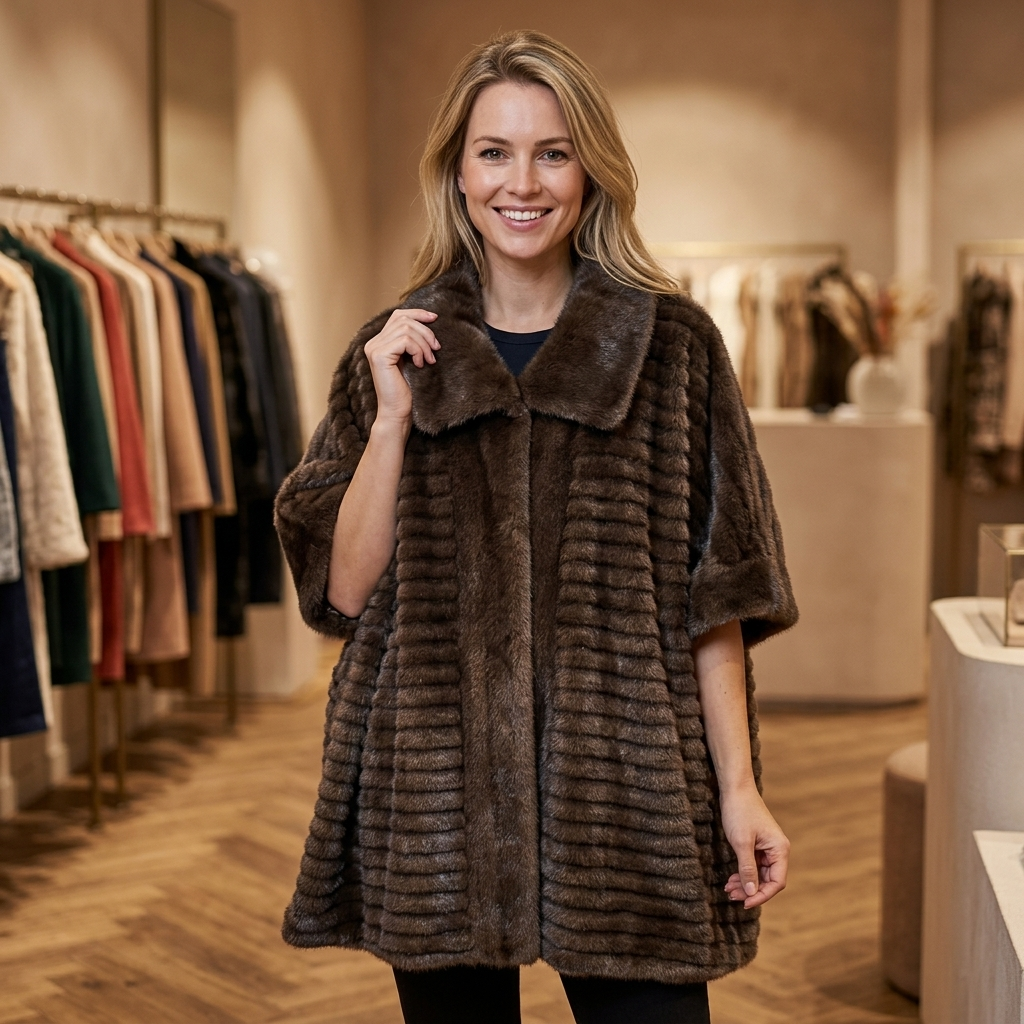 Faux Fur Poncho – Model 41091