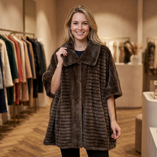 Faux Fur Poncho – Model 41091