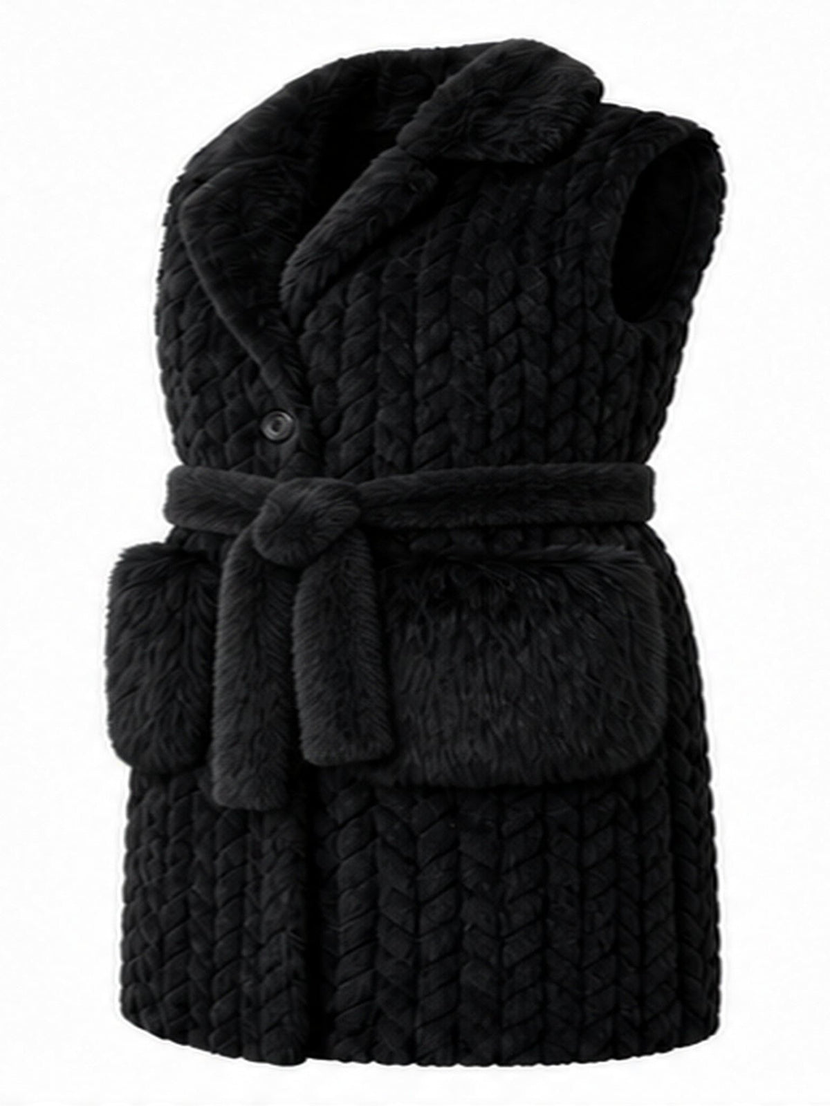 Lang faux fur gilet