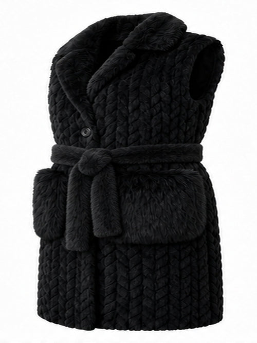 Lang faux fur gilet