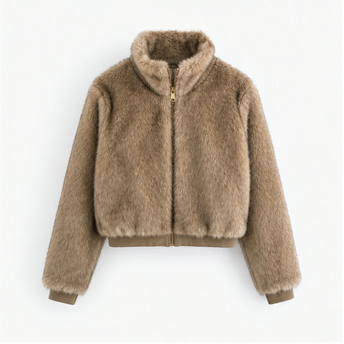 Faux Fur Bomberjas met Elastische Band - One Size