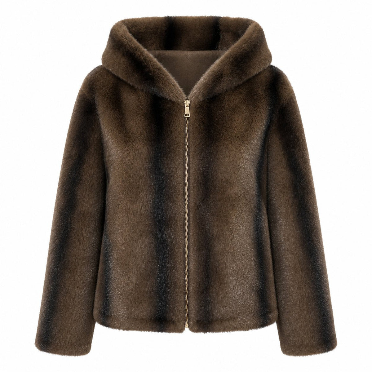 Reversible Jas - Bruin - Faux Fur & Suèdelook - One Size