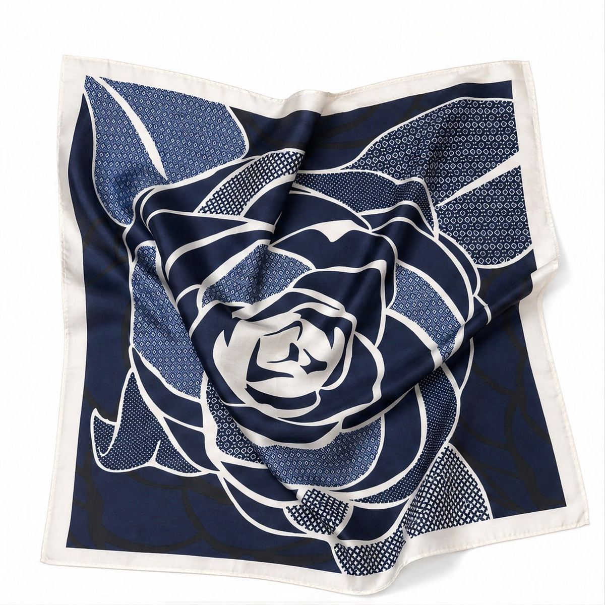 Vierkante Sjaal 70x70 Satijnlook – Bloemenprint