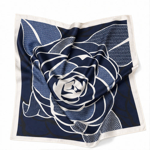 Vierkante Sjaal 70x70 Satijnlook – Bloemenprint