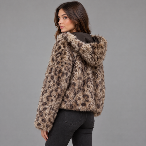 Reversible Faux Fur Jas met Luipaardprint, foto 2