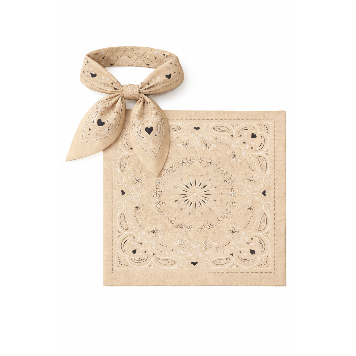 HS Sjaal - 70x70 - Hartje Paisley - Katoen - veelzijdig te stylen - 6 kleuren - 70x70 cm - originele variantfoto