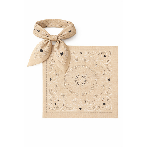 HS Sjaal - 70x70 - Hartje Paisley - Katoen - veelzijdig te stylen - 6 kleuren - 70x70 cm - originele variantfoto
