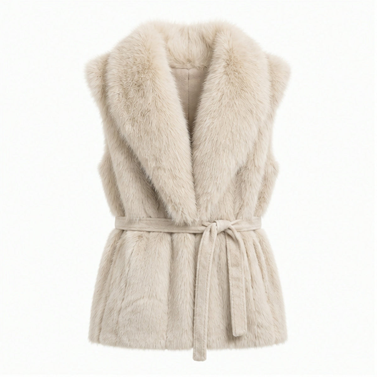 Faux Fur Gilet met Ceintuur - One Size