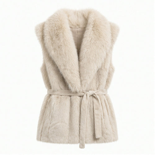 Faux Fur Gilet met Ceintuur - One Size