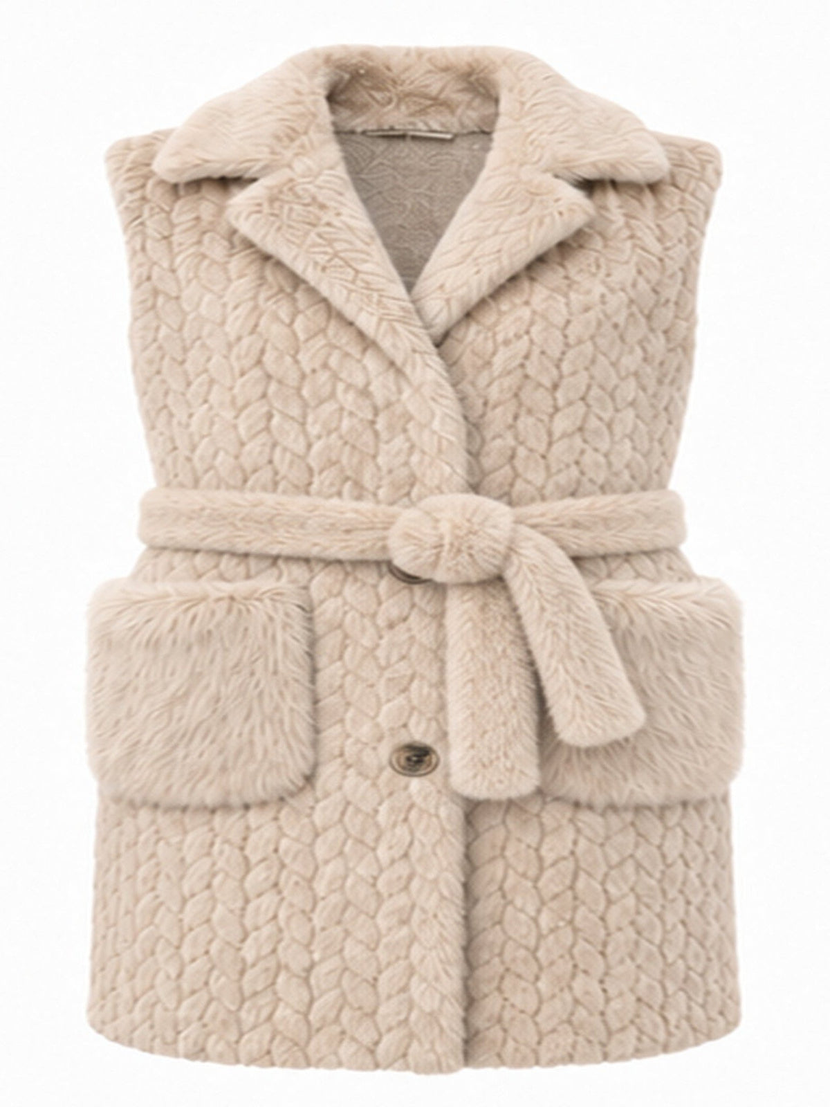 Lang faux fur gilet