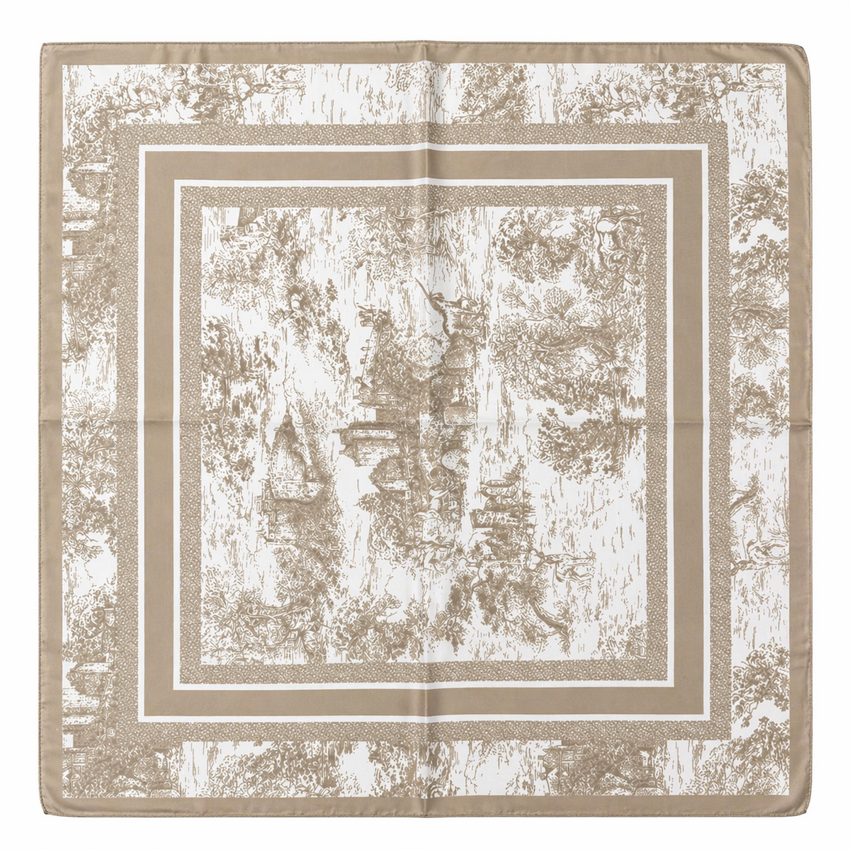 HS Sjaal - 70x70 NIEUW In 2 Kleuren - Zijde Satijnen Look - Beige