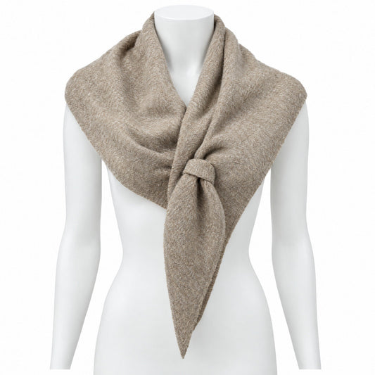 Effen Driehoeksjaal met Lus, 45 x 140 cm in Taupe